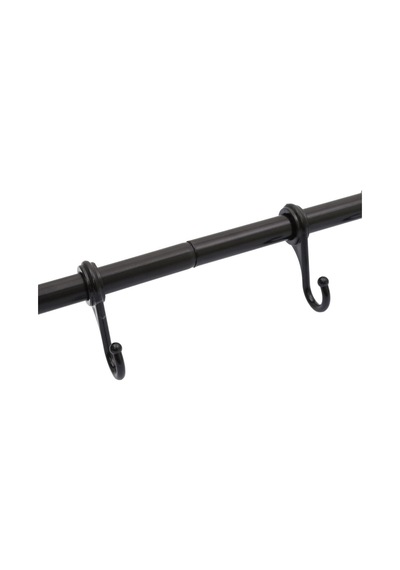 Duvara Monte Edilen 6 Kancalı Fincan Ve Kaşık Askısı Siyah 50cm Metal Gri Diğer