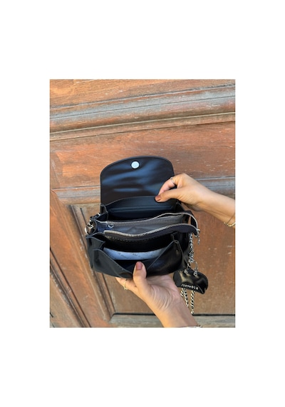 Just Polo Kadın Yeni Sezon Zincir Askılı Cüzdan Aksesuarlı Şık Mini Omuz Çantası Siyah