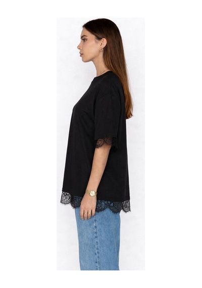 Normal People Kıva - Dantel Detaylı T-shirt Siyah