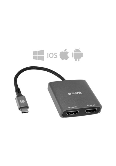 S-link Swv-usbc026 Type-c To Çift Hdmı Çevirici Hdmı Dönüştürücü