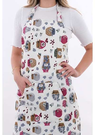 Motif Ayarlanabilir Askılı Şef Önlüğü Chef Mutfak Önlüğü Jam Jar