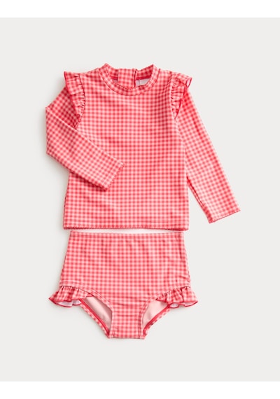 Marks & Spencer 2 Parça Pötikare Desenli Mayo Takımı (0-3 Yaş) T78000010 Pembe