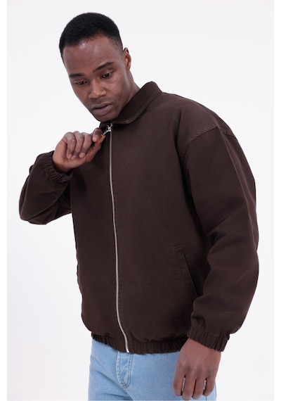 Mero Life Erkek Basic Old Money Fermuarlı Oversize Mevsimlik Polo Yaka Gabardin Kumaş Kahverengi Ceket Mero Life Erkek Basic Old Money Fermuarlı Oversize Mevsimlik Polo Yaka Gabardin Kumaş Kahverengi Ceket