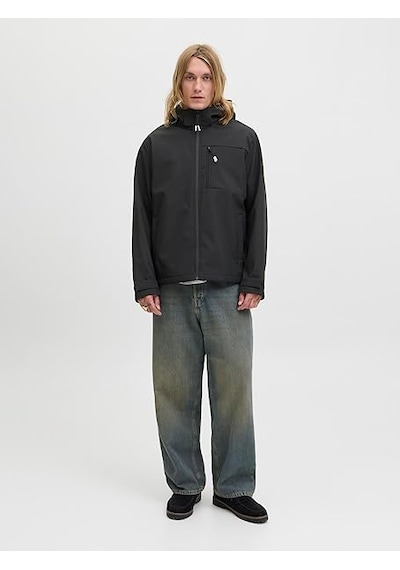 Jack & Jones Jjthatcher Softshell Hood Erkek Mont - Siyah - 12279288 Siyah
