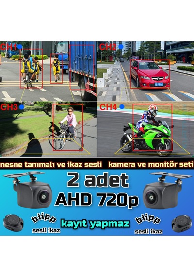 7'' Kayıtsız Ekran 2 Ad Araç Ve Yaya Tanıma Sesli İkazlı Kamera