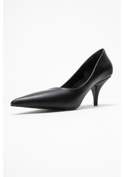 Luvishoes Luvi Shoes Marcus Siyah Cilt Kadın Topuklu Ayakkabı Siyah Cilt