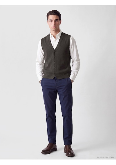Lcwaıkıkı Classic Yeşil Regular Fit V Yaka Erkek Triko Yelek