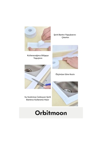 Özel Seri Premium Su Geçirmez Sızdırmaz Lavabo Küvet Yağ Nem Küf Önleyici 3.2m 4 Adet İzolasyon Bant