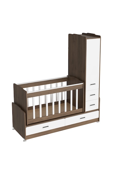 Patiko Furniture Swing Sw 262 Dolaplı Büyüyen Beşik Ceviz