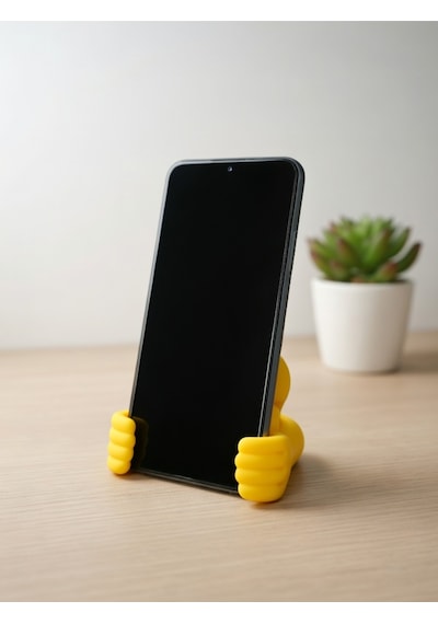 Emoji Tasarımlı Çift El Telefon Standı & Masaüstü Tutucu Sarı