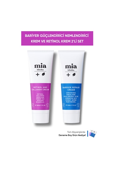 Mia Klinika Cilt Yenileyici Retinol Ve Bariyer Güçlendirici Nemlendirici Krem İkili Set