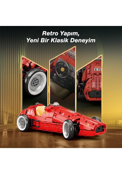 Reobrix Technic 11038 Ferrari 500 F2 Araba Yaratıcı Yapı Blok Seti Building Blocks - 1809 Parça