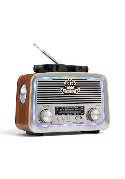 Rt-301m Nostalji Güneş Panelli Mini Radyo,fenerli Ledli Mini Bluetooth Radyo
