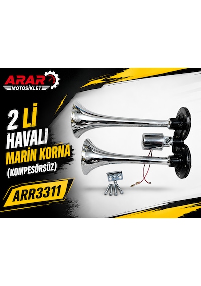 2 Li Havalı Marin Korna Kompesörsüz -arr3311 Nikel