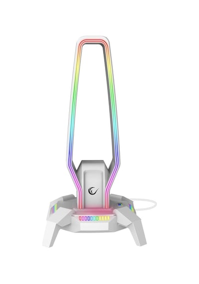 Rampage Rm-h27 Igrıs Kulaklık İçin Stand Rgb Işıklı 3 Usb 1 Type-c Bey