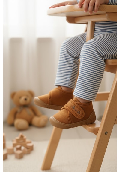Ayakmod Taba Süet Cırtlı Bebek Panduf Ba&ba 058989 B Taba