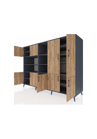 Kronos Dolap 14 Raflı 9 Kapaklı 220x59x163 Antrasit-çam/antrasit Atlas Çam/antrasıt - Antrasıt Kronos Dolap 14 Raflı 9 Kapaklı 220x59x163 Antrasit-çam/antrasit Atlas Çam/antrasıt - Antrasıt