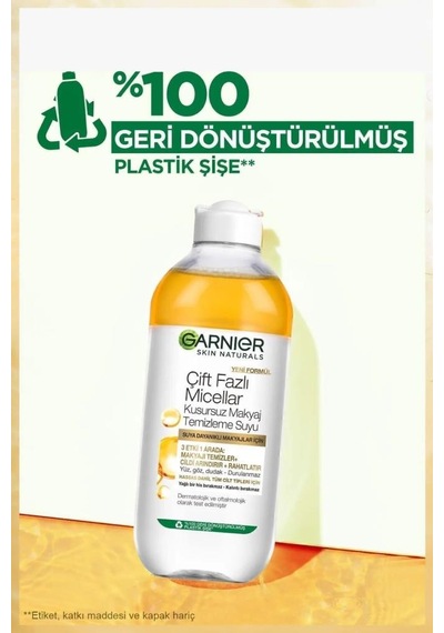 Garnier Çift Fazlı Micellar Makyaj Temizleme Suyu 2 x 400 ML