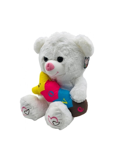 Peluş Renkli Love Kalpli Ayıcık 60 Cm - Mavi Su Dünyası Çok Renkli