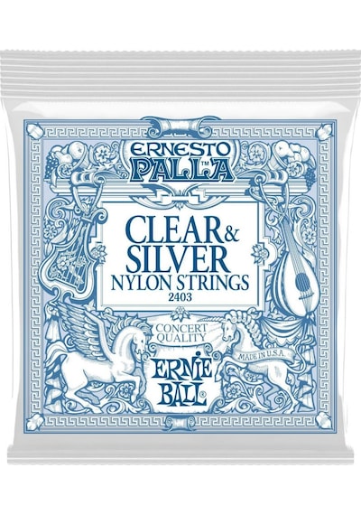 Ernie Ball 2403 Ernesto Palla Nylon Clear and Silver Tie-On Klasik Gitar Teli
