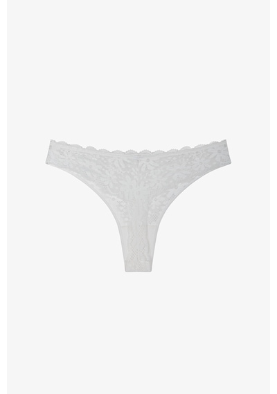 Penti Kırık Beyaz Lace Dantel Tanga Külot