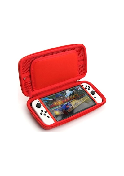Nintendo Switch Ve Oled Uyumlu Fermuarlı Koruma Çnatası Dobe İtns-1130 3 Renk - Kırmızı