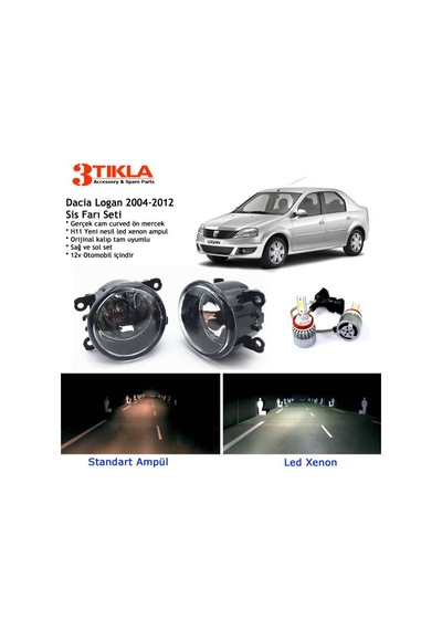 Dacia Logan Sedan 2004-2012 Beyaz Led Xenon Sis Farı Seti