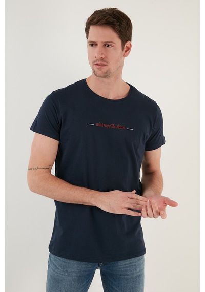 Buratti Pamuklu Slim Fit Bisiklet Yaka Erkek T Shirt 541Wind Lacivert Buratti Pamuklu Slim Fit Bisiklet Yaka Erkek T Shirt 541Wind Lacivert