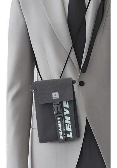 Lenyes Lb582 Roamer Seri Omuz Askılı Çanta Çok Amaçlı Su Geçirmez Polyester Kumaş Ayarlanabilir Gri
