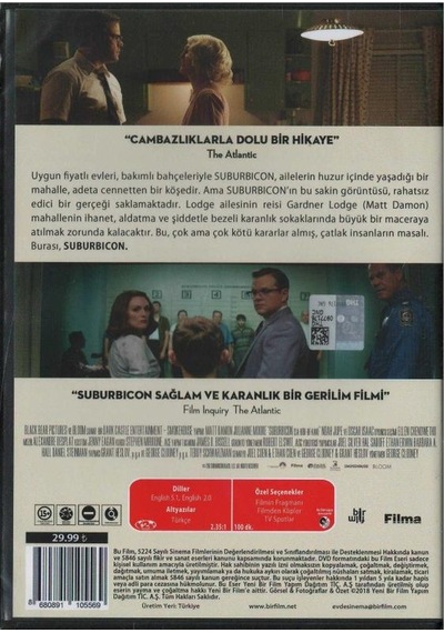 Kenar Mahalle Suburbicon Matt Damon Dvd Ambalajında
