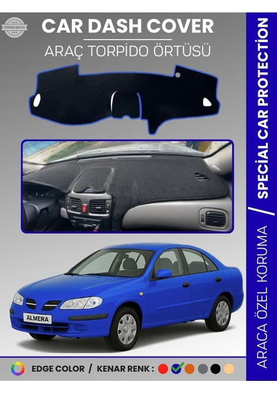 Nissan Almera Kapaklı 2000-2006 Torpido Örtüsü Premium Torpido Koruma Araca Özel Uv Koruma - 186 Stiloto