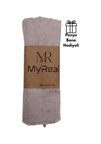 Myreal Bambu Kraş Şal Taş Rengi - Ütü Gerektirmeyen Doğal Doku 90x200 Cm