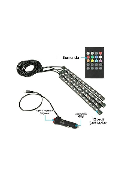 12 Ledli Ayak Altı Led Lamba Sese Duyarlı