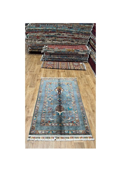 El Dokuma Afghan Halısı Gri