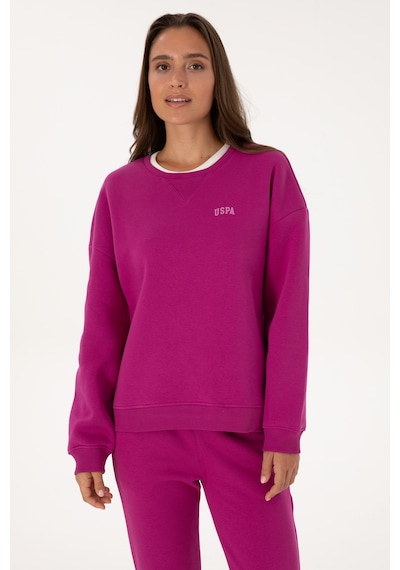 U.S. Polo Assn. Kadın Fuşya Şardonlu Bisiklet Yaka Basic Sweatshırt 50313586-VR023