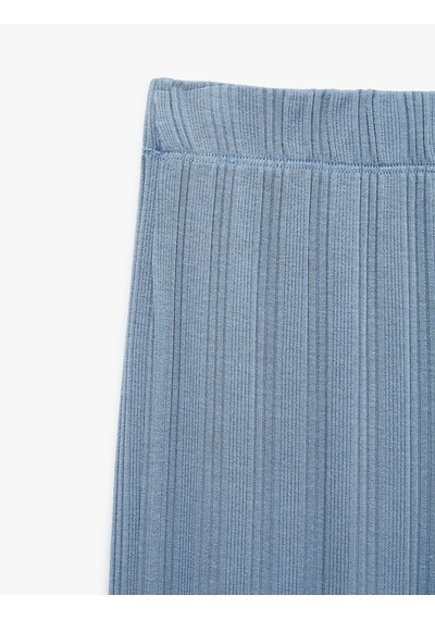 Koton Modal Kumaş Dokulu Bol Paça Pijama Altı Mavi 7wlk40062mk