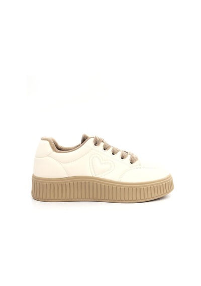 Guja 25k419 Kadın Hakiki Deri İçi Polarli Sneaker Ayakkabı Bej