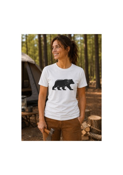 North Whiskers Beyaz Ayı Silüeti Baskılı %100 Pamuklu Lacivert Outdoor Tişört Beyaz - 875672069 Beyaz - 875672069 Beyaz