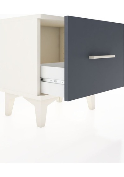Arges Komodin Tek Çekmeceli 44x30x48 Aytaşı-antrasit Aytaşı