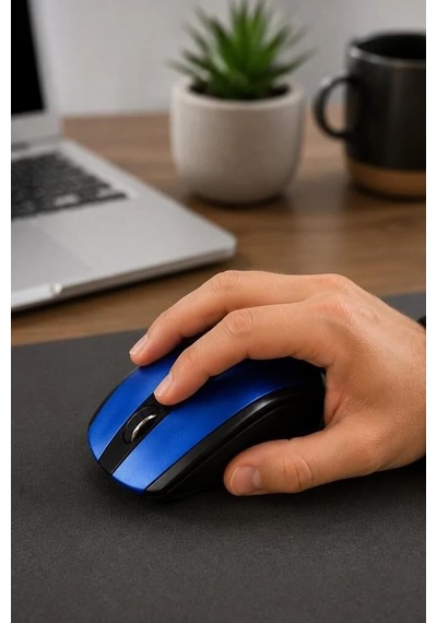 Delux Serisi Teknoloji Günlük Kolaylık Mouse Optik Kablosuz Fare Tm08 Mavi