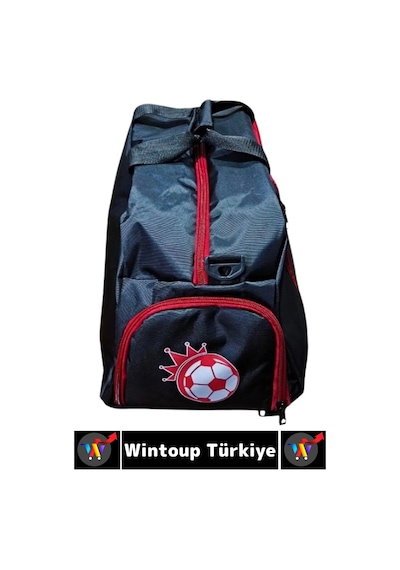 Çanta Suya Dayanıklı Kumaş Spor Okul Futbol Antrenman 3 Bölmeli Fermuarlı Malzeme Çantası 60x30 Cm Çok Renkli