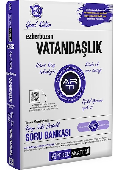 Pegem 2025 Kpss Vatandaşlık Ezberbozan Soru Bankası Video Çözümlü Pegem Akademi Yayınları