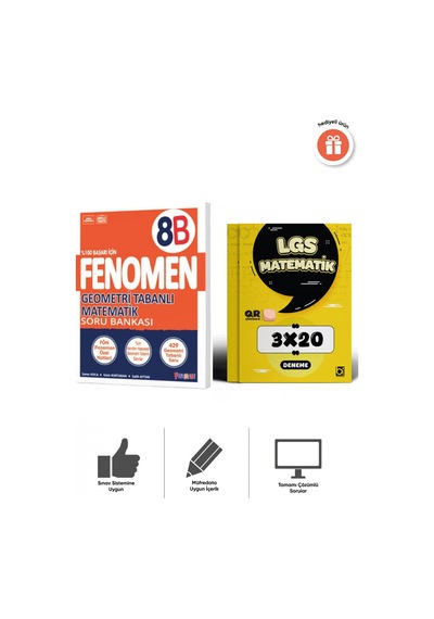 Fenomen 2027 8. Sınıf Geometri Tabanlı Matematik B Ve 3x20 Deneme Bigelio Yayıncılık
