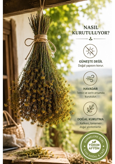 Yörem Afyon Anadolu Nun Altın İksiri Hakiki Sarı Kantaron Otu, St. John S Wort Hypericum Perforatum 1 Demet
