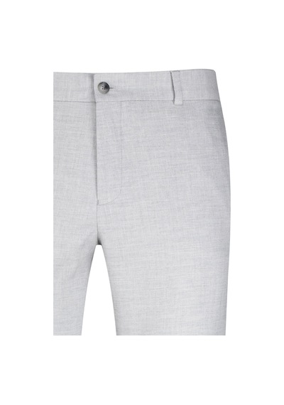 Hatemoğlu Gri Regular Fit Yandan Cepli Keten Pantolon