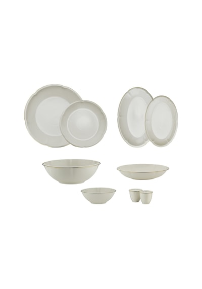 Evaliza Terra Royal Gold 32 Parça 6 Kişilik Yemek Takımı Renkli