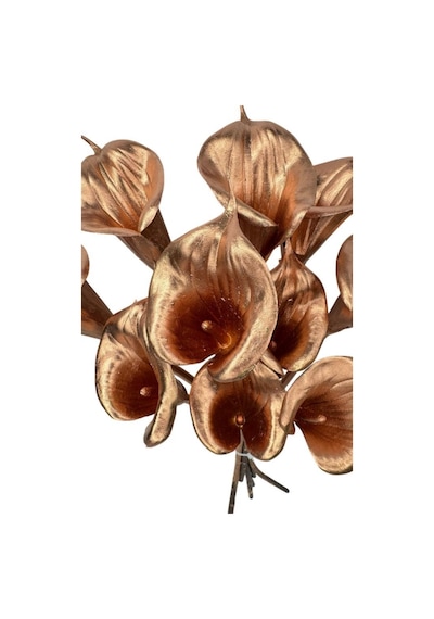 Yapay Çiçek Bronz Renk Gala Eva Malzeme Cala Flower 8li Demet