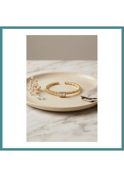 Trendexa Gold Renk Dorika Model Kare Zirkon Taşlı Kadın Bileklik Mac