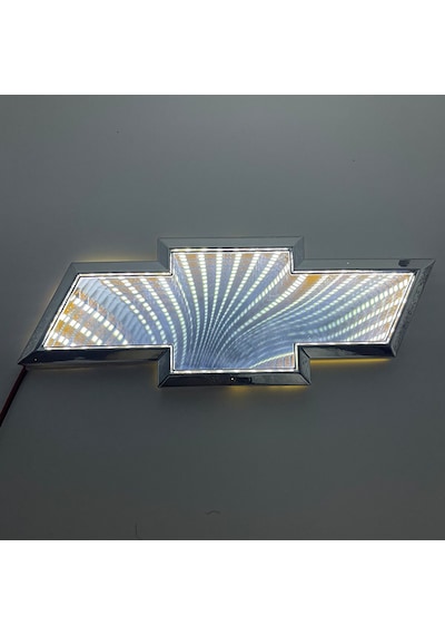 Chevrolet 3d Işıklı Logo Arma Beyaz 17/5.6 Cm Led Logo Arma Chevrolet Illuminated Vehicle Logo 3dcb