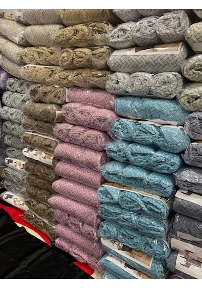 StarMall Tuğla Desen Likrali Jakarlı Kümaş Sandalye Örtüsü, Lastikli, Esnekli Sandalye Kılıfı 1 Adet Beyaz